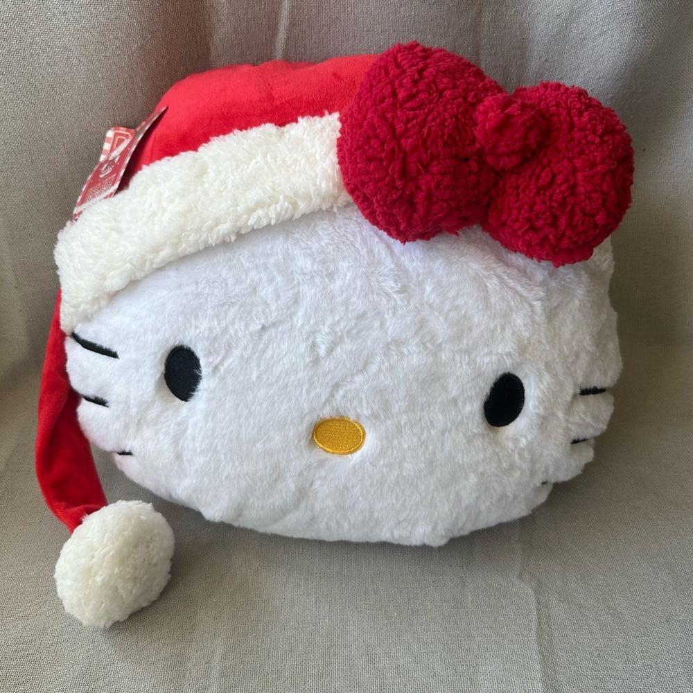 Hello Kitty Christmas Santa Hat Toss Pillow